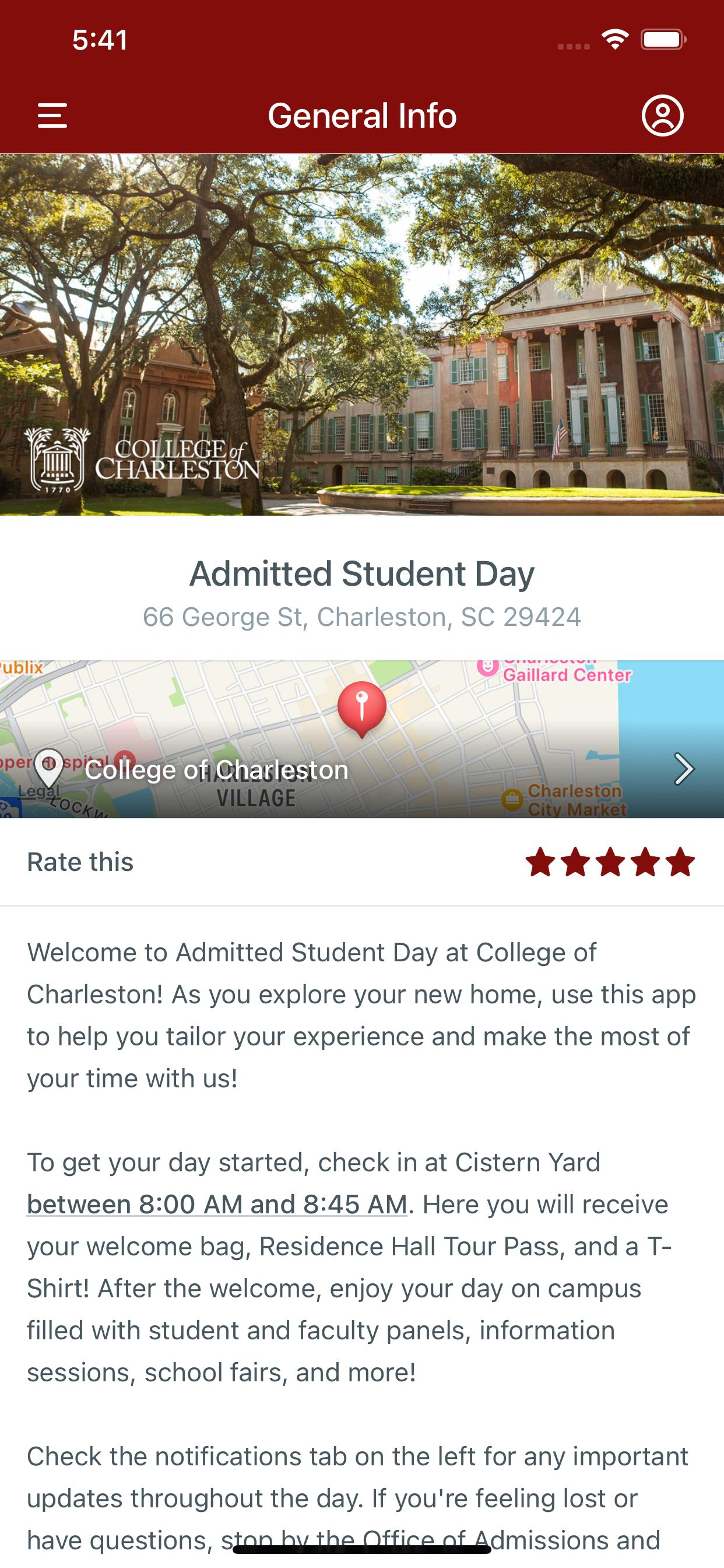 College of Charleston Events