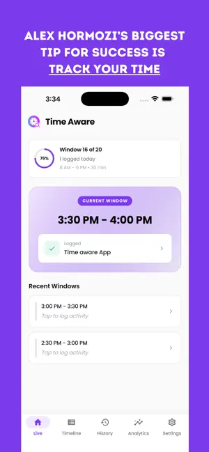 Time Aware - Voice Time Track screenshot 1