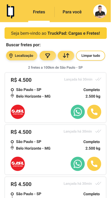 TruckPad: Cargas e Fretes Screenshot