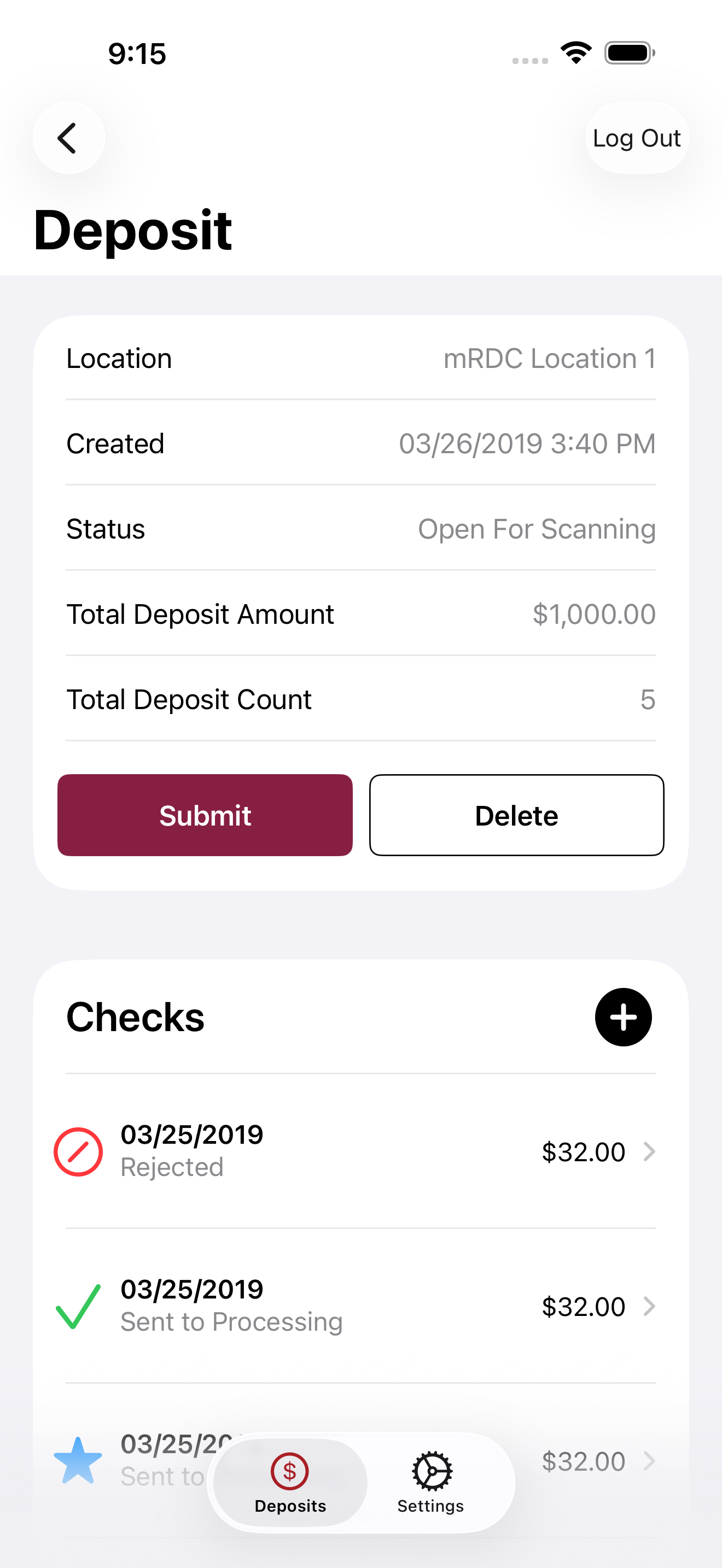 My First Bank Business Deposit