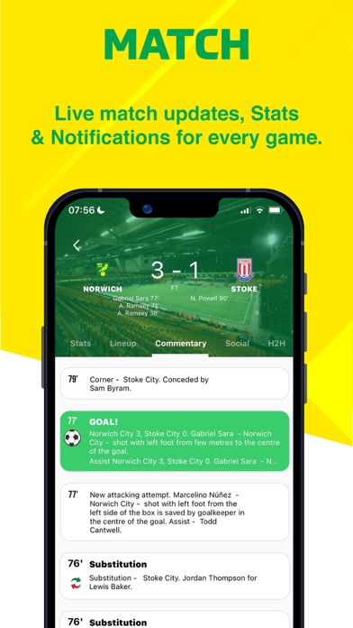 The Yellows - Live Scores Screenshot