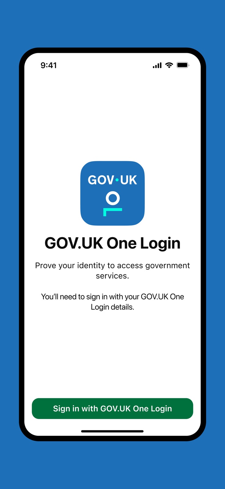 GOV.UK One Login iphone screenshot 1