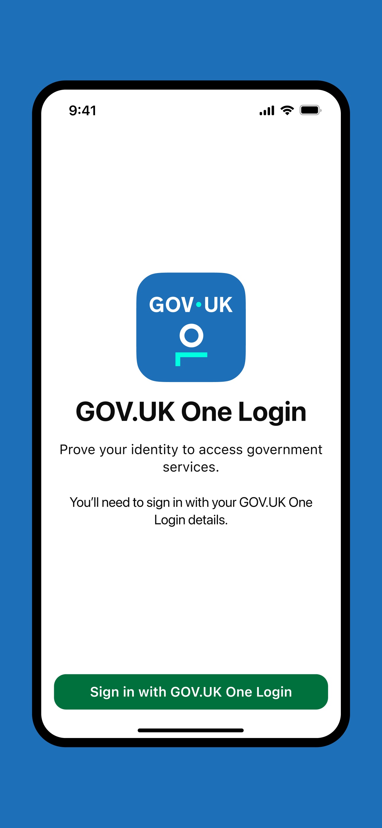 Screenshot 1 of GOV.UK One Login