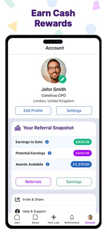 Construo Refer & Earn iPhone screenshot