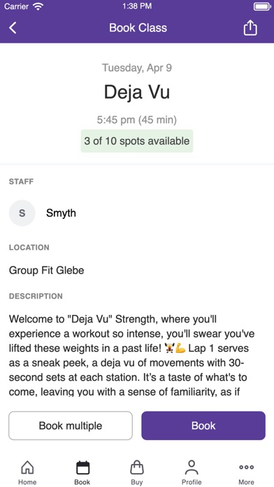 GF Group Fit Screenshot