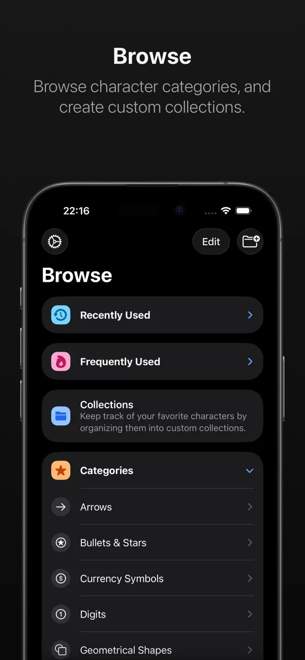 Screenshot #1 pour CharMap — Unicode Characters