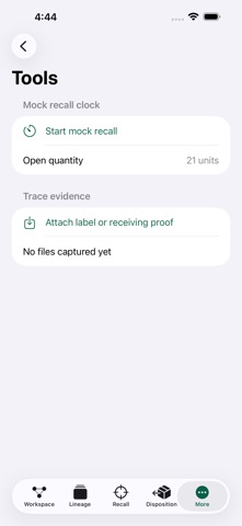 TraceLarder: Batch Recall screenshot