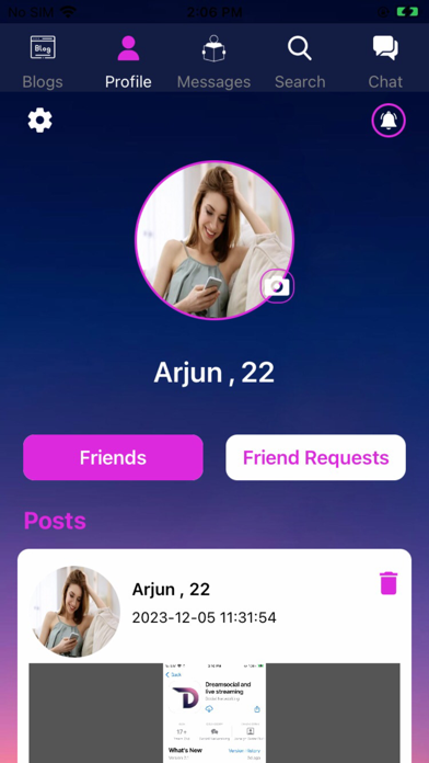 Dreamsocial and live streaming Screenshot