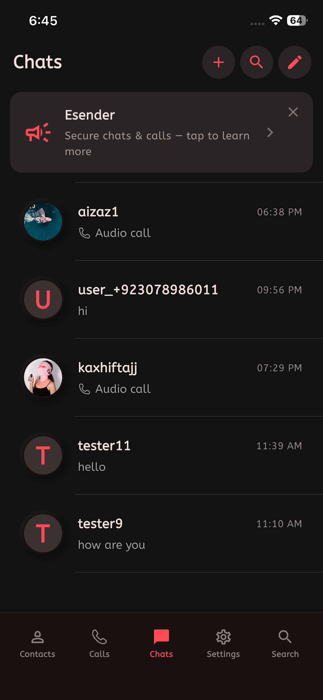 Esender Chat screenshot 3