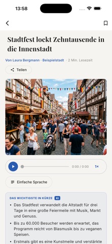 Beispiel Zeitung E-Paper screenshot