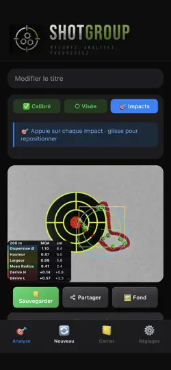 Capture d'écran de Shot Group sur iPhone 2