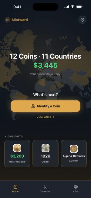 Mintward: Coin Scanner & Atlas screenshot 1