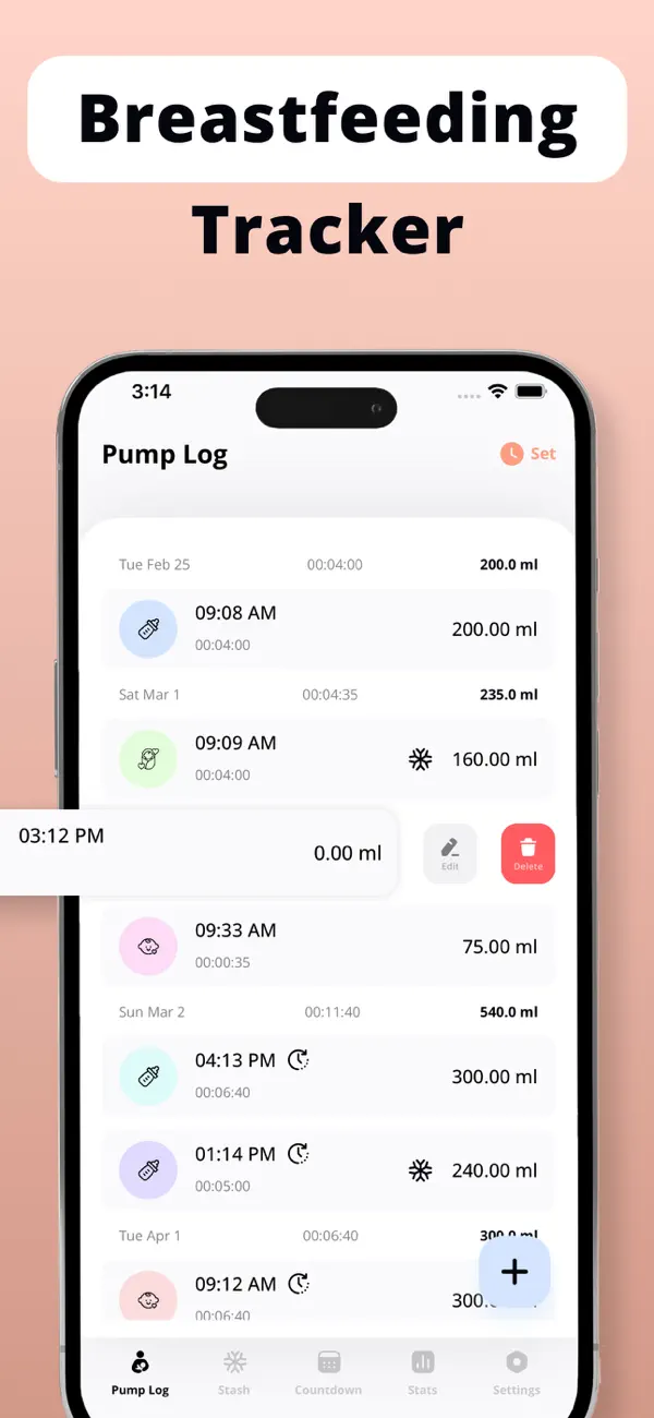 Screenshot #1 pour Breast Pumping Tracker - Lacta