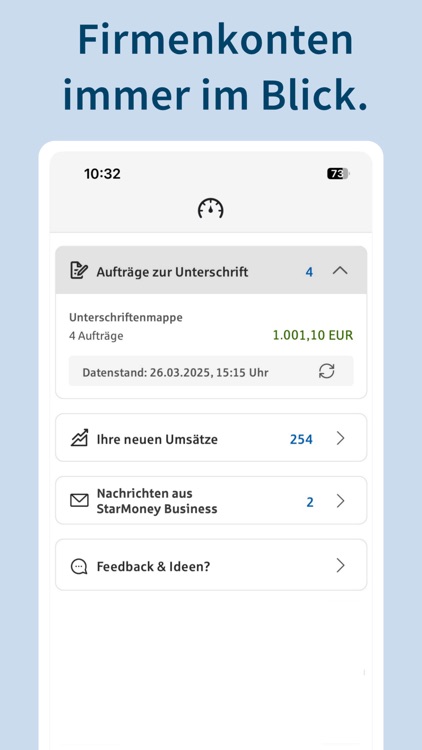 Finanzcockpit für Firmenkonten