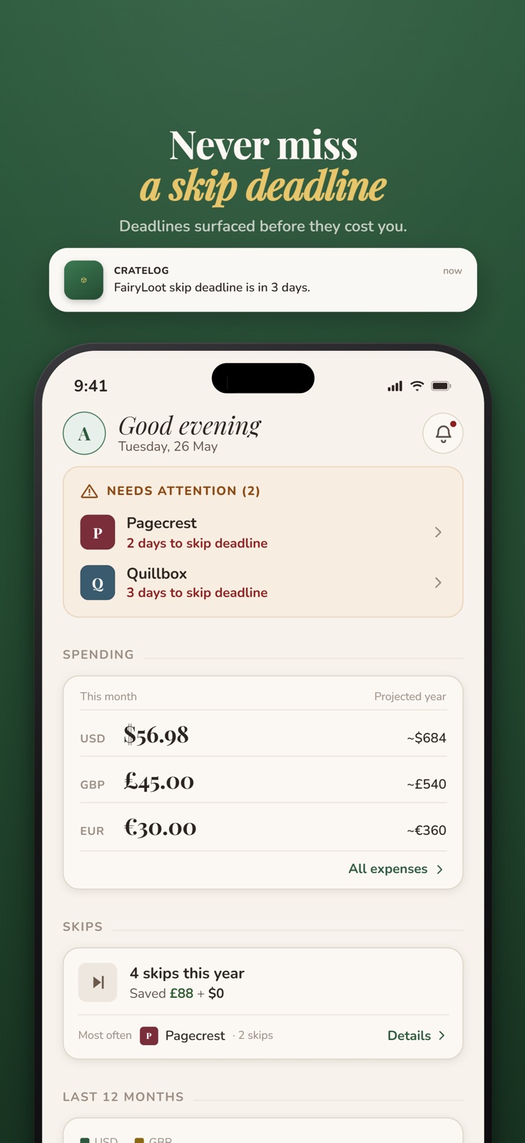 Cratelog: Book Box Tracker iphone screenshot 1