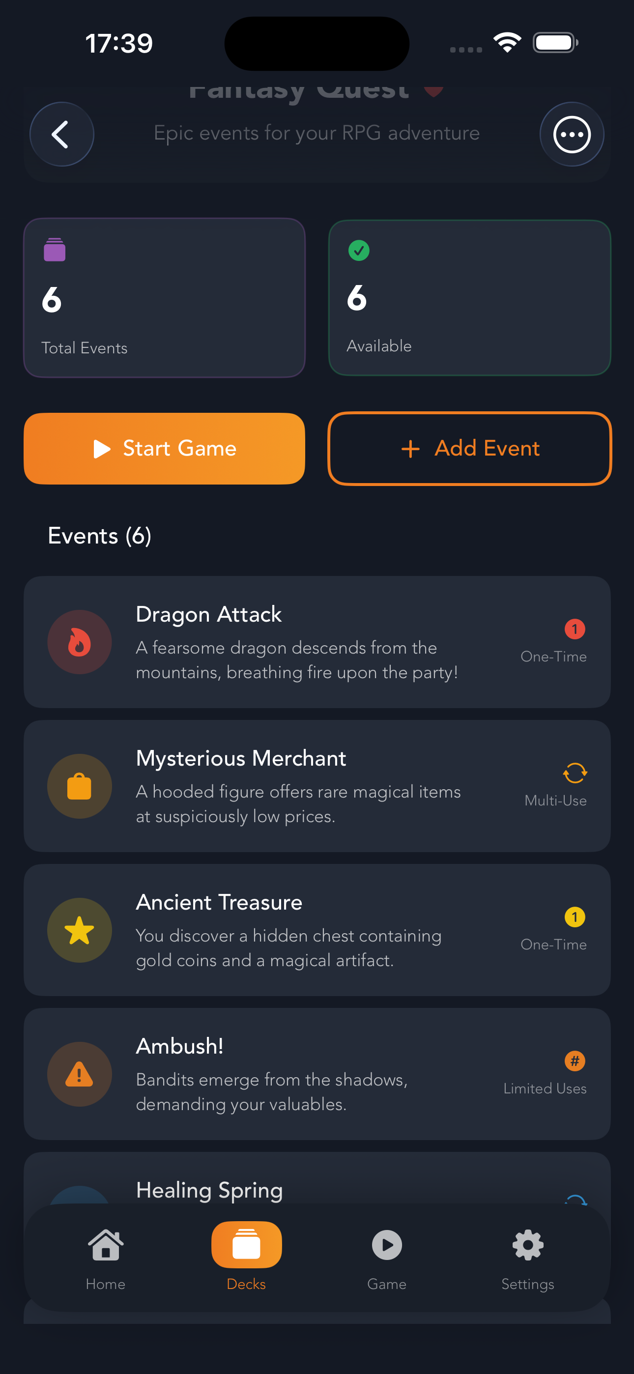 Go Event Game