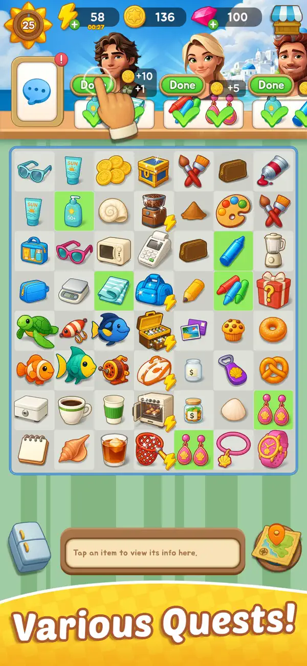 Merge Beach : Gossip & Mystery Hack screenshot 7 - game app interface