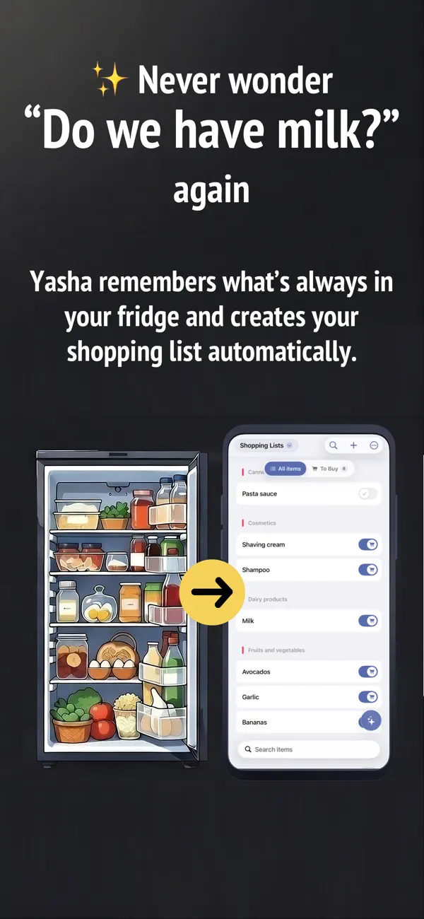 Screenshot #1 pour Grocery list made easy: Yasha