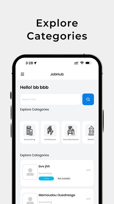 JobHub:User Screenshot
