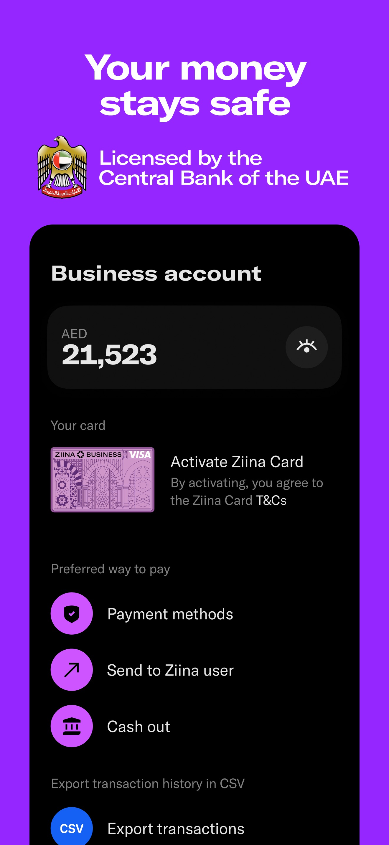 Ziina: Send. Spend. Get Paid.