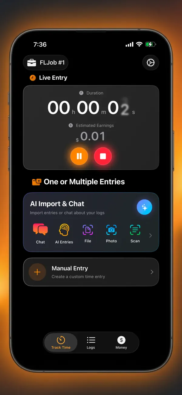 Screenshot #1 pour Hours Clocker: AI Punch Time
