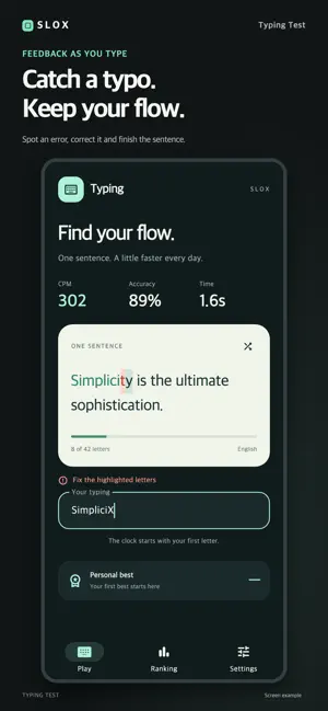 Typing Test - SLOX screenshot 2