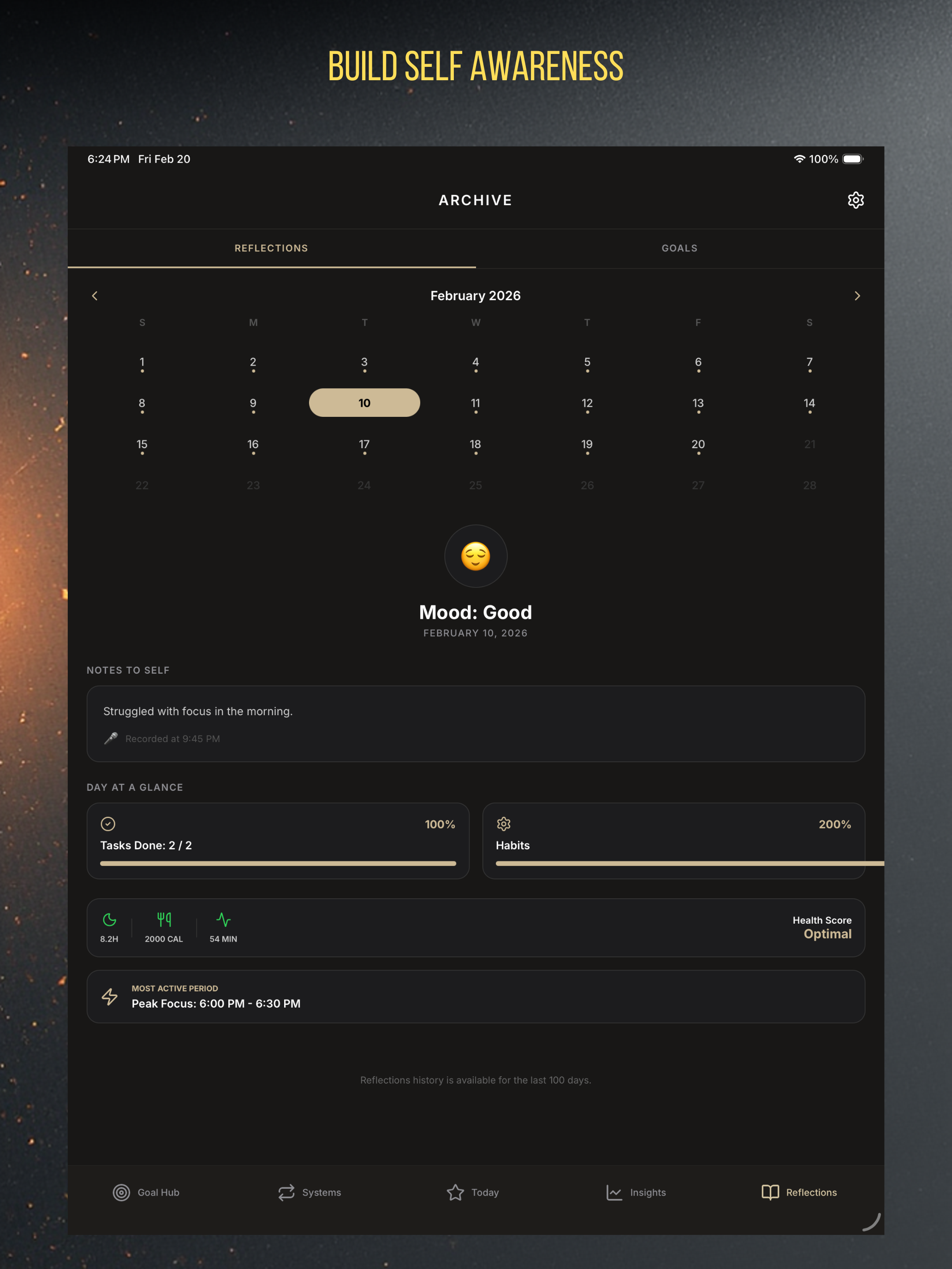 Habits & Goals : AuraTracker