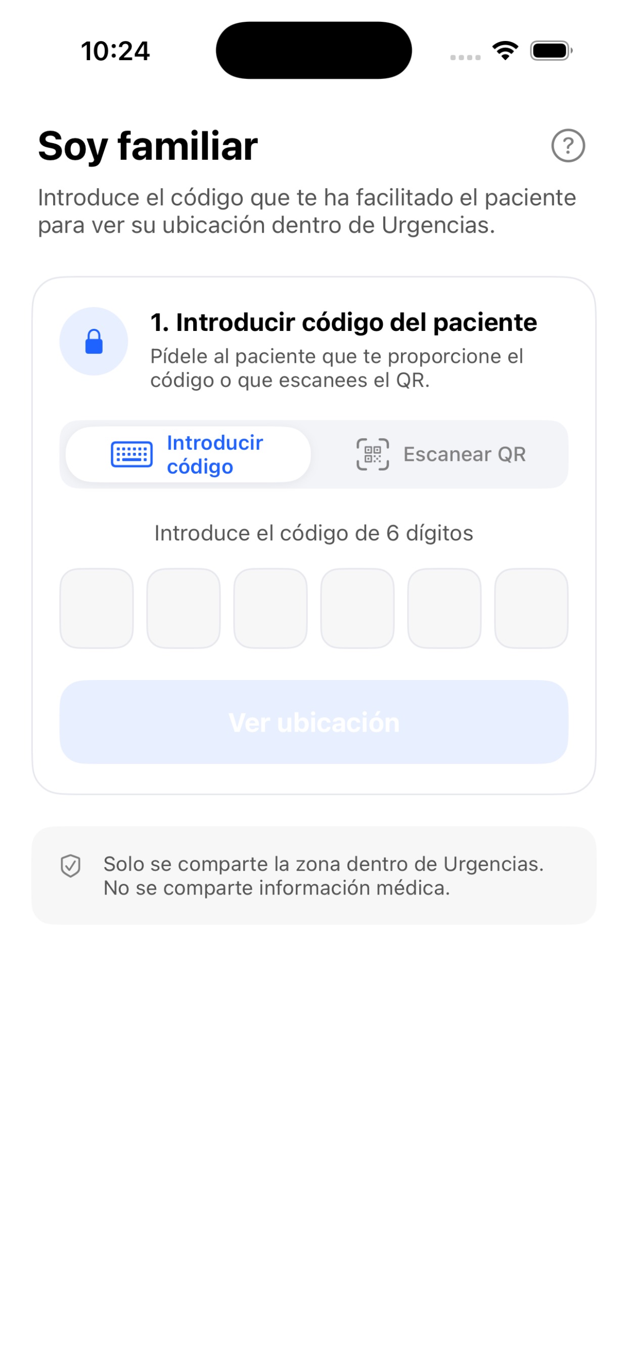Screenshot 7 of UbicaPaciente · Urgencias