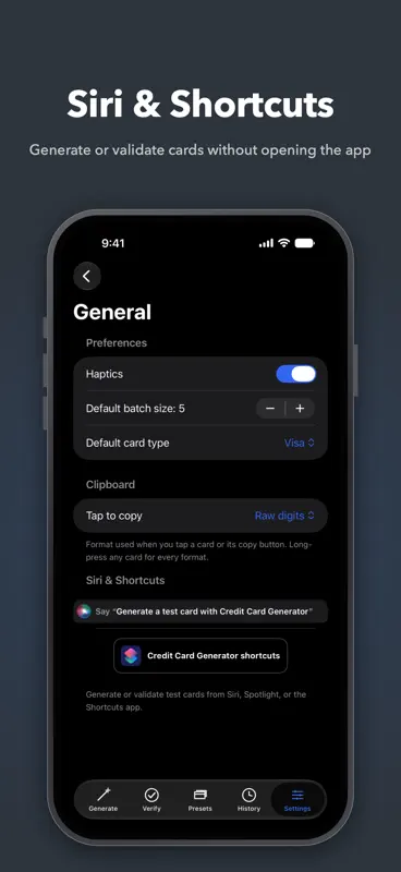 Credit Card Generator: Test screenshot 9 of 10