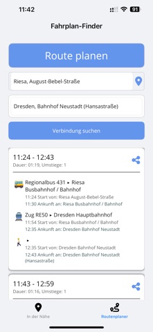 Fahrplan_App screenshot