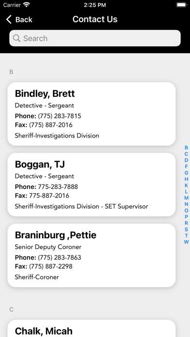Carson City Sheriffs Office Screenshot