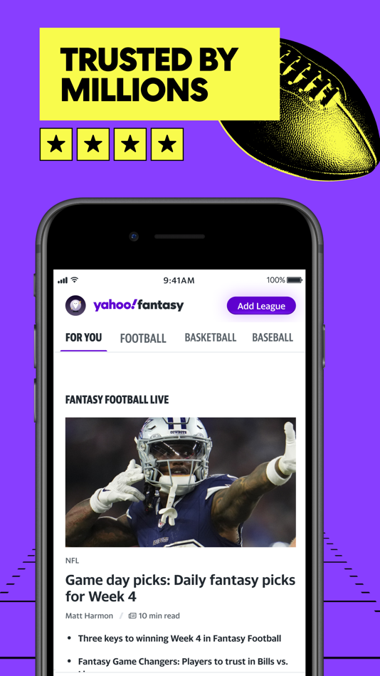 #4. Yahoo Fantasy Football, Sports (iOS) By: Yahoo