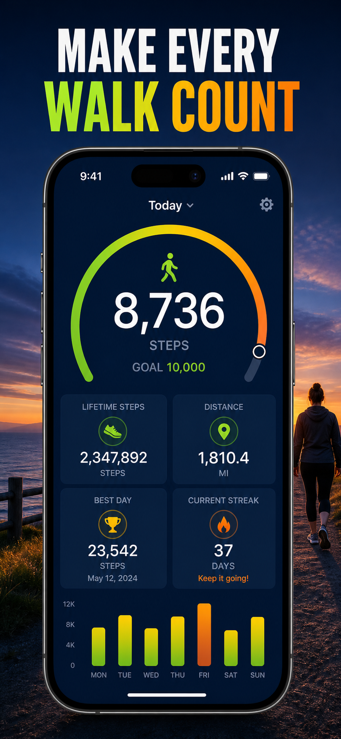 Step Streak Counter & Goal screenshot 10