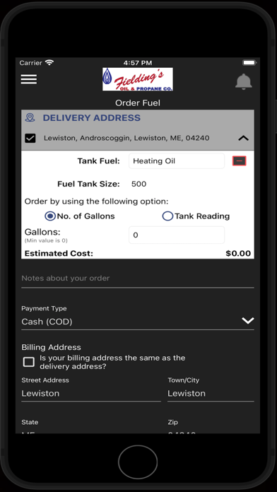 Fielding's Oil & Propane Screenshot