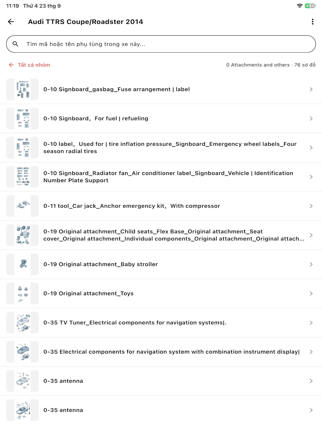 Screenshot 9 of Tra Cứu Phụ Tùng Xe Hơi