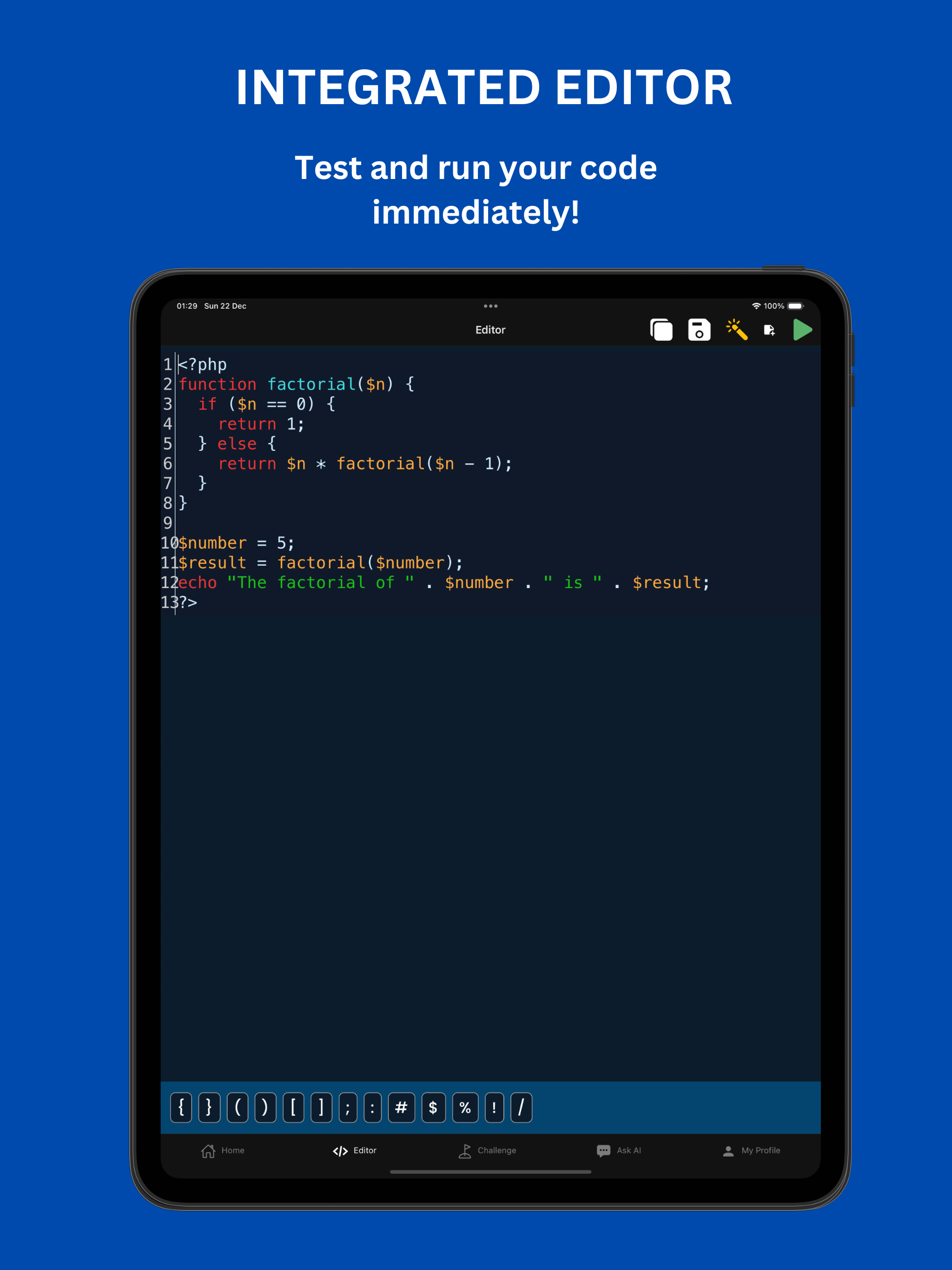 Learn PHP: Code & Run