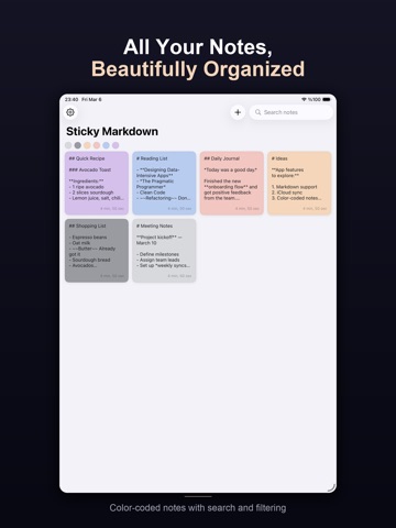 Pane – Notes & Checklists iPad screenshot