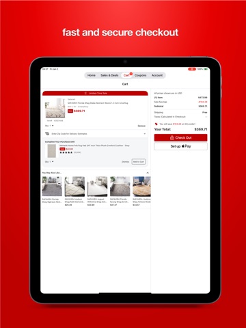 Overstock iPad screenshot