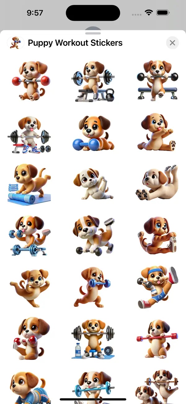 Screenshot #1 pour Puppy Workout Stickers