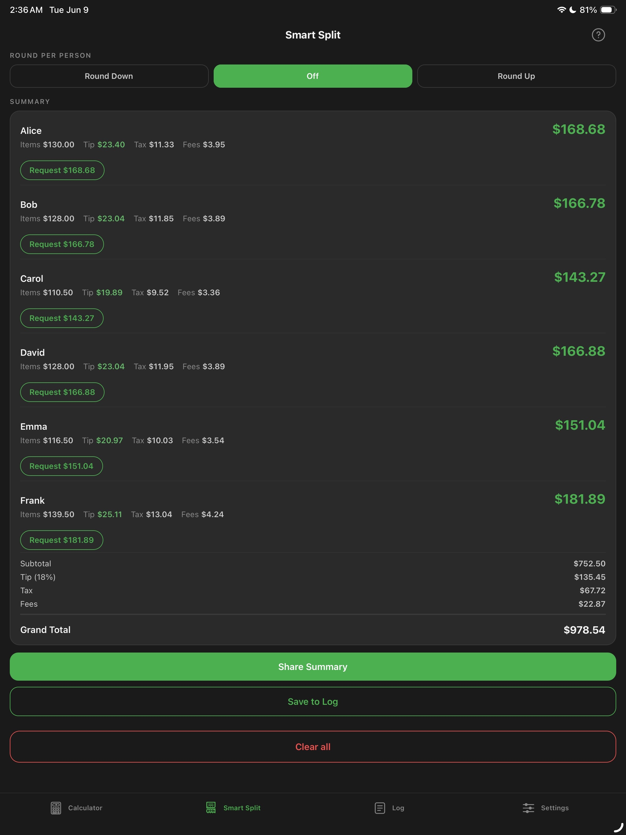 TipSplitz: Tip Calc/Bill Split