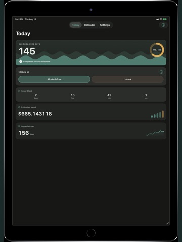 Alcohol Free Tracker iPad screenshot