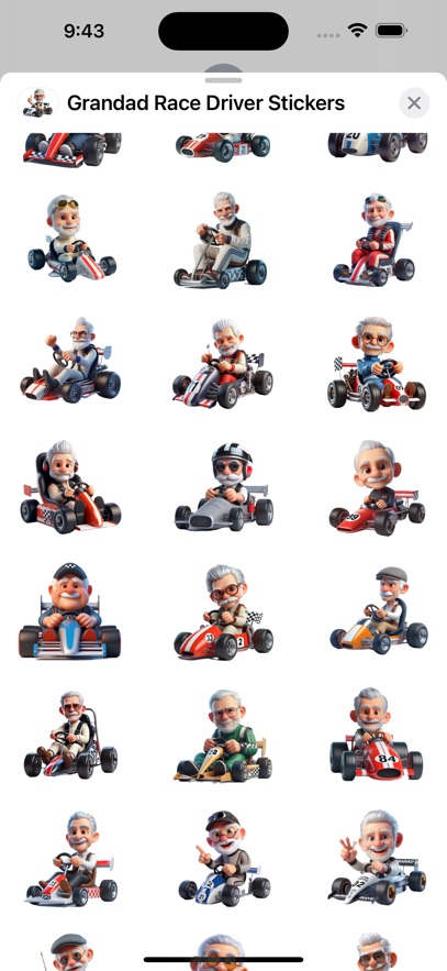 Grandad Race Driver Stickers