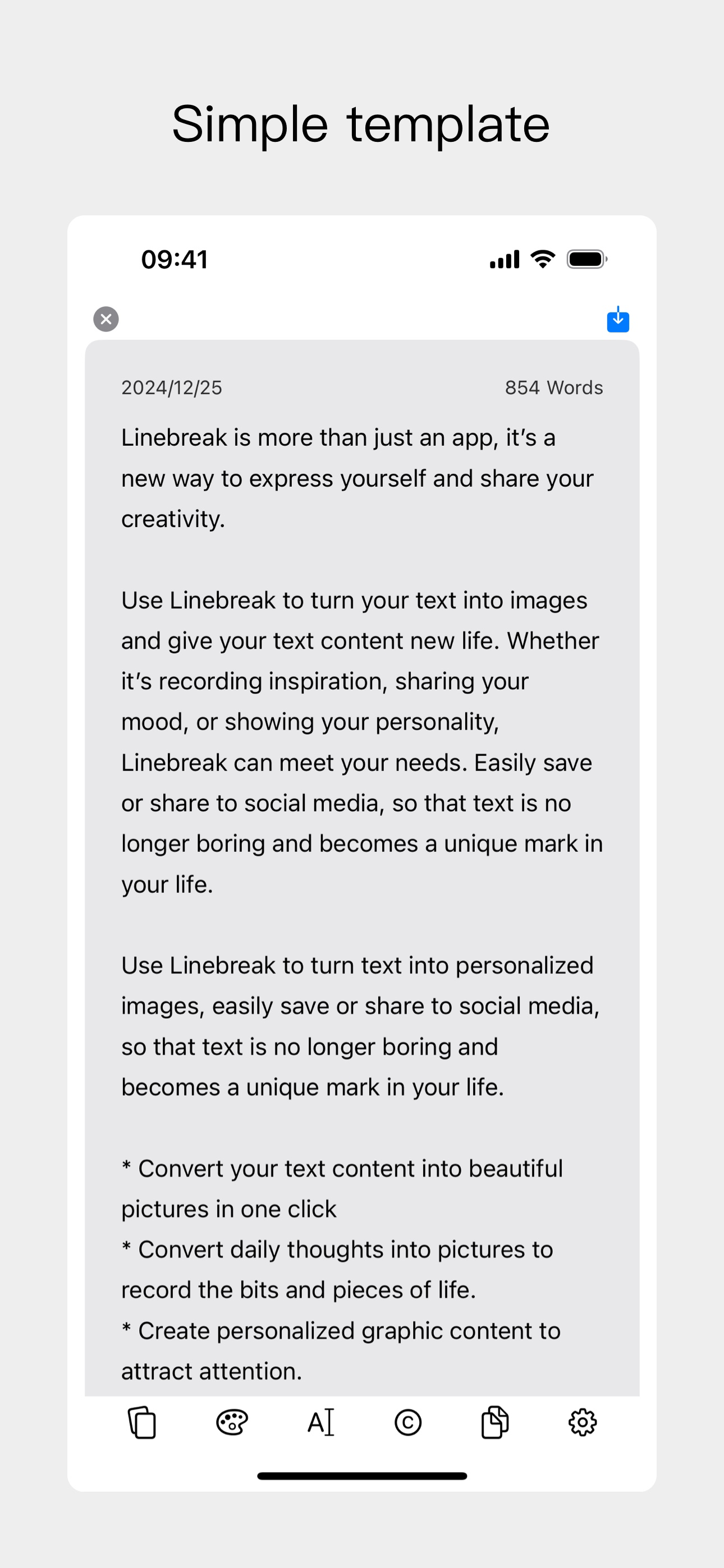 Linebreak-Display writings