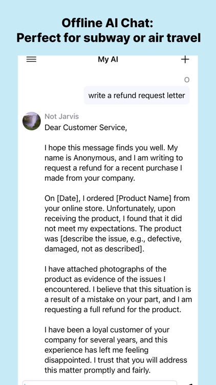 My AI - chat without Internet