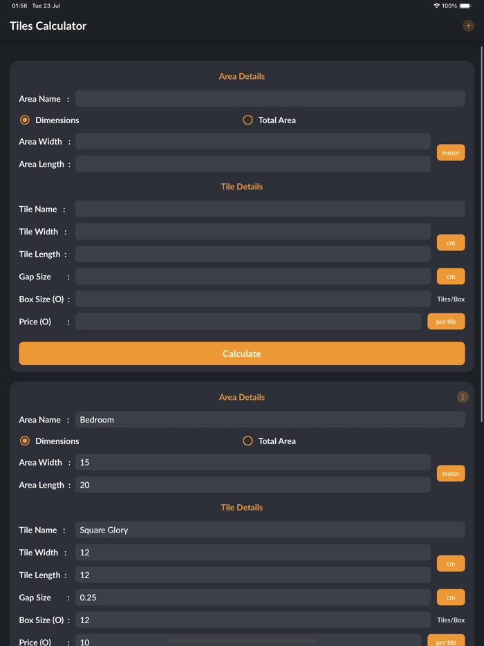 Tiles Calculator -Tiles