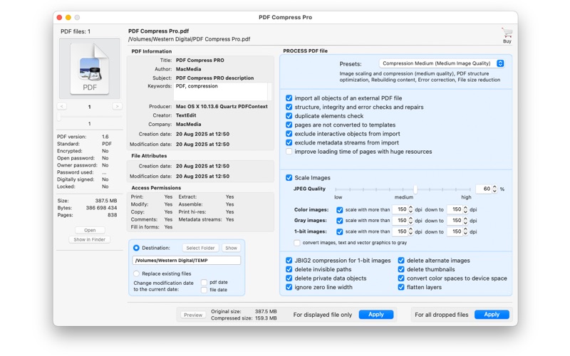 PDF Compress Pro screenshot