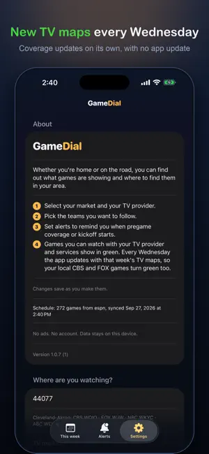 GameDial: Pro Football TV screenshot 4