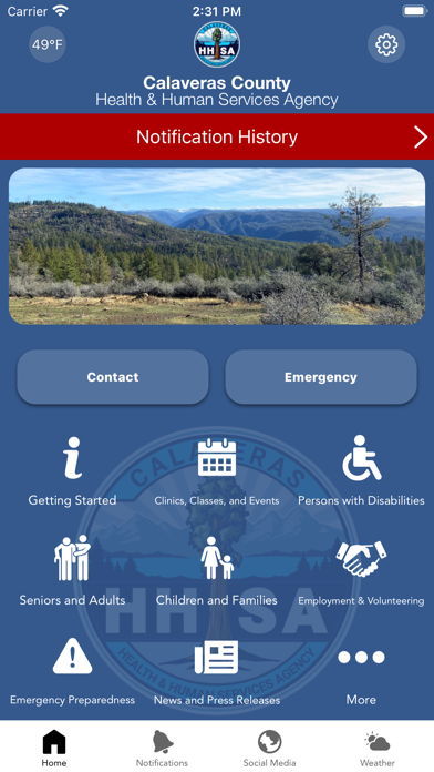 Calaveras County HHSA Screenshot