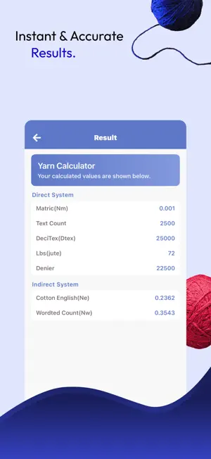 Textile Calculator: Yarn & GSM screenshot 3