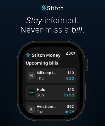 Stitch Money: Bills & Spending